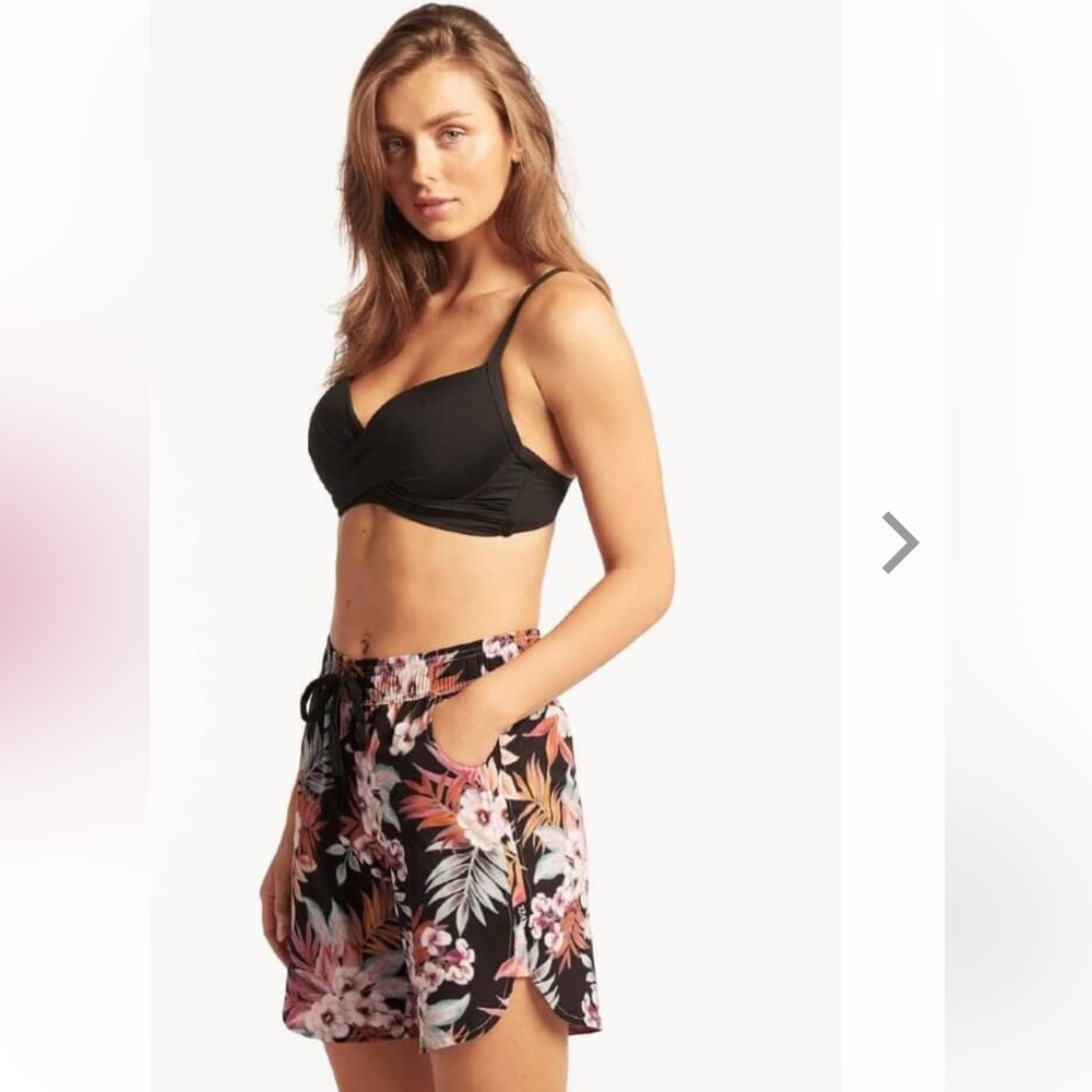 Sea Level Swim Shorts Escape 7’ Black Tropical Floral Board Short NWT Small
